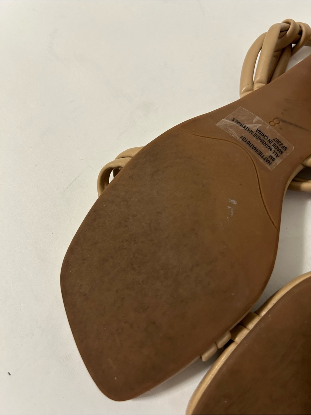 Steve Madden Hattie Square-Toe Block Heel Nude/Tan double toe straps Size 8 - Picture 8 of 9